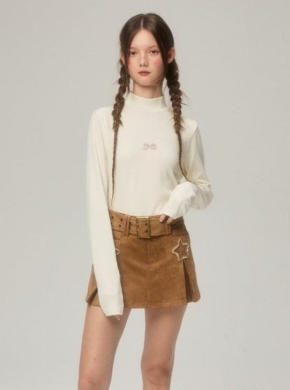 A-line Hip Skirt Suede Fleece Tweed Skirt