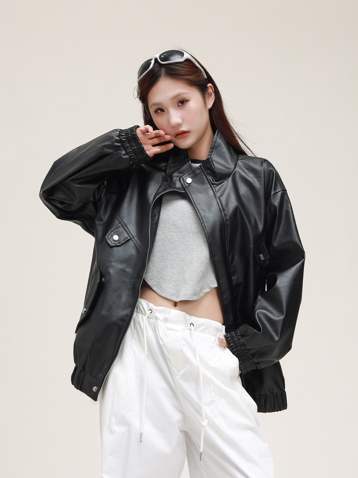 American Retro Loose Biker Leather Jacket