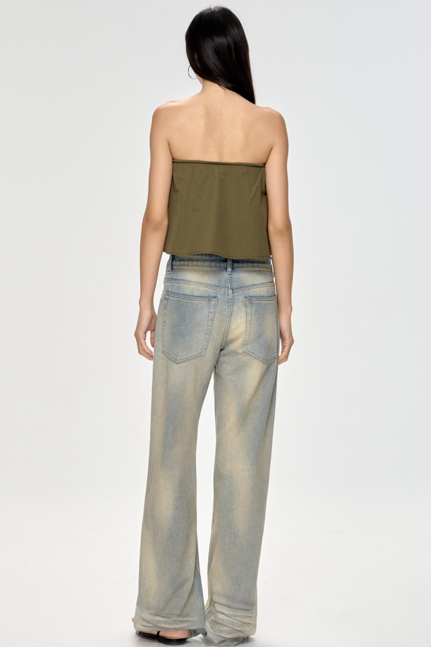 Bright Blue Backless Plunge Top