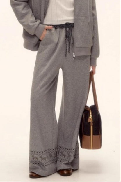 Fair Isle Quilted Jacket Pants Set-Up