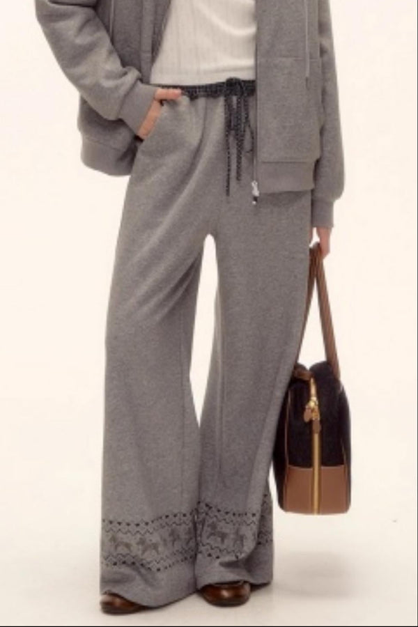 Fair Isle Quilted Jacket Pants Set-Up