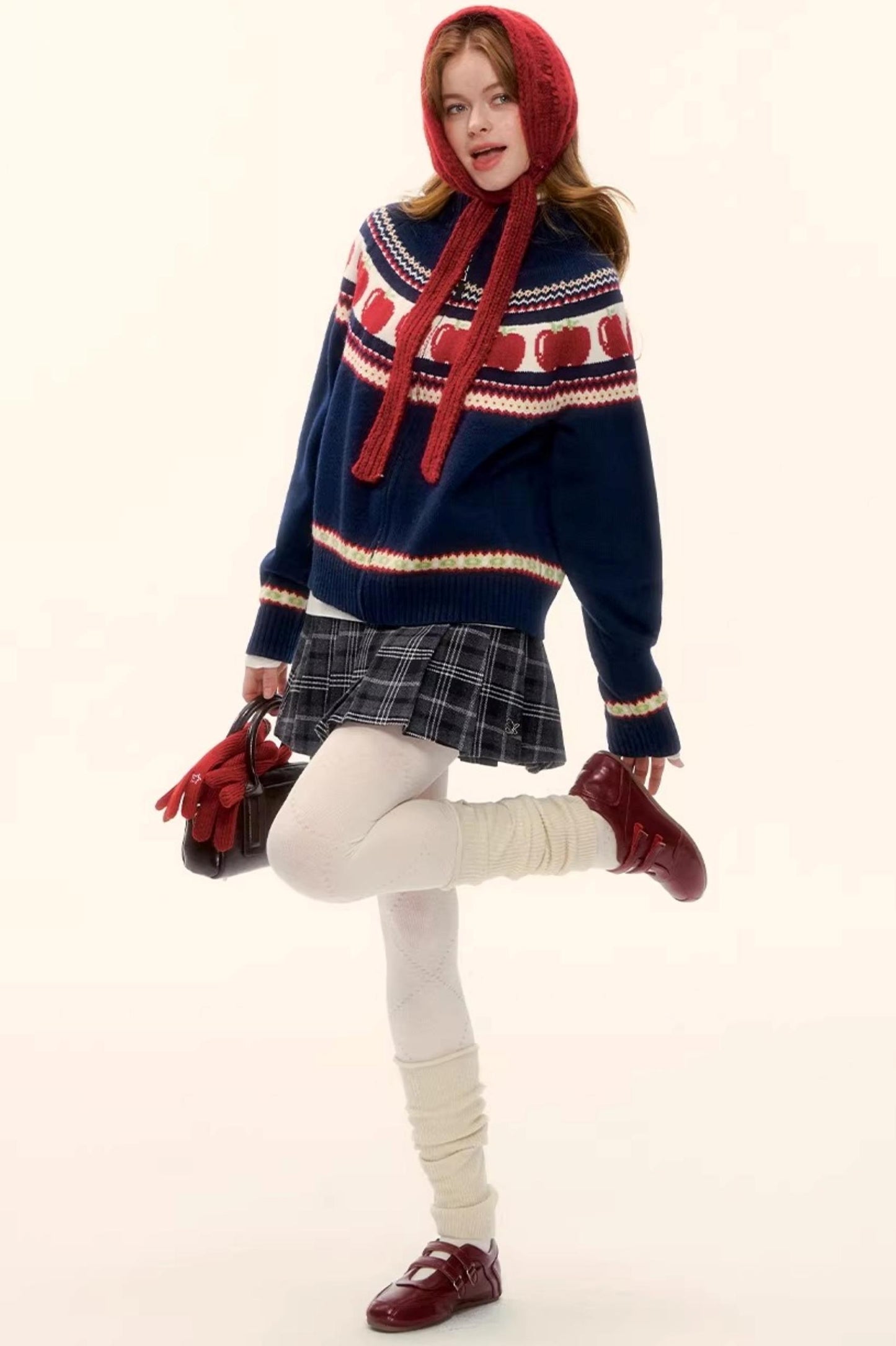 Retro Plaid Wool Skirt