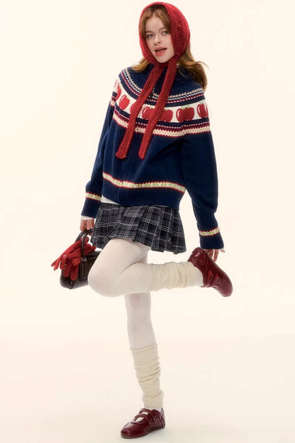 Retro Plaid Wool Skirt