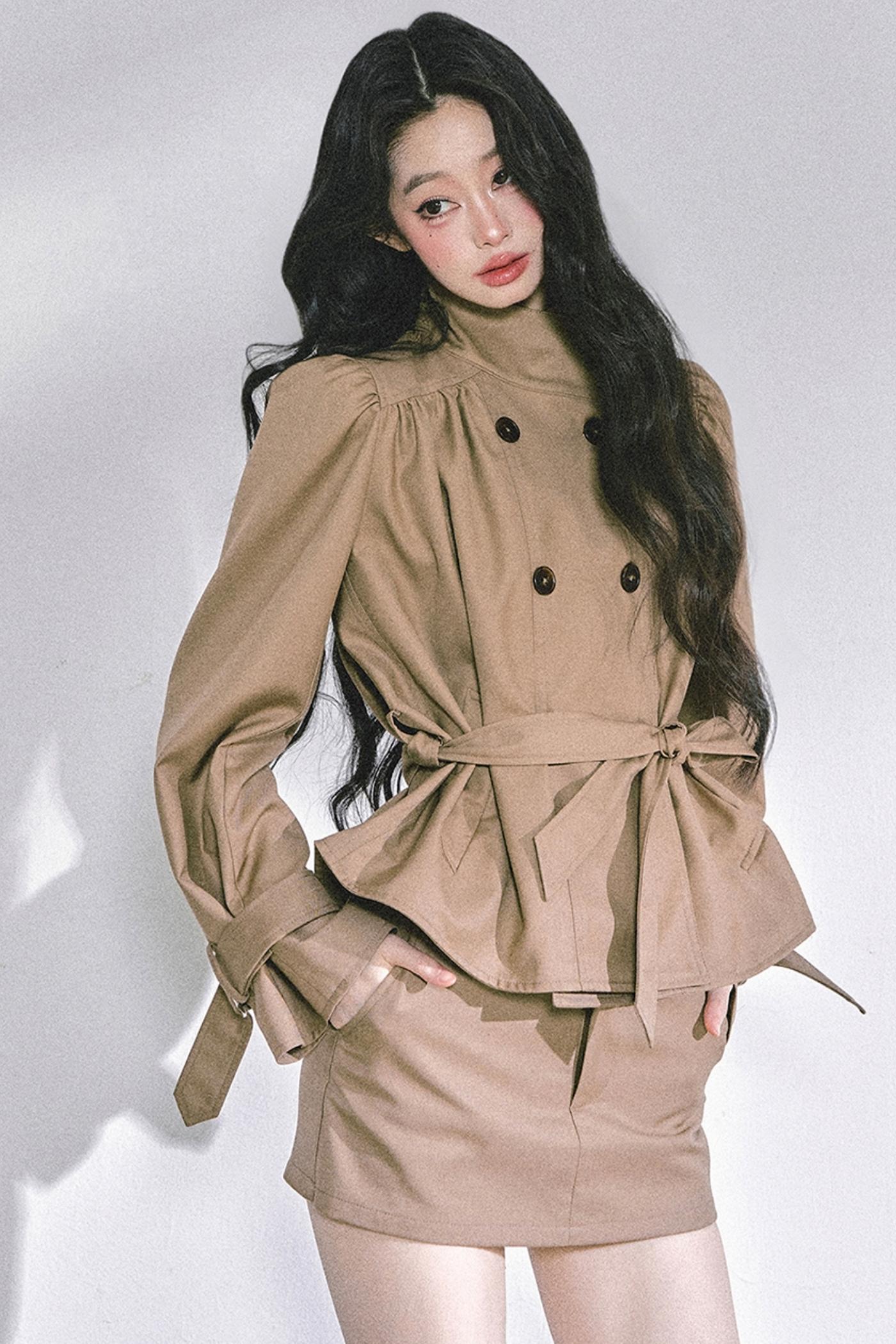 French Autumn Coat & Skirt Set-Up