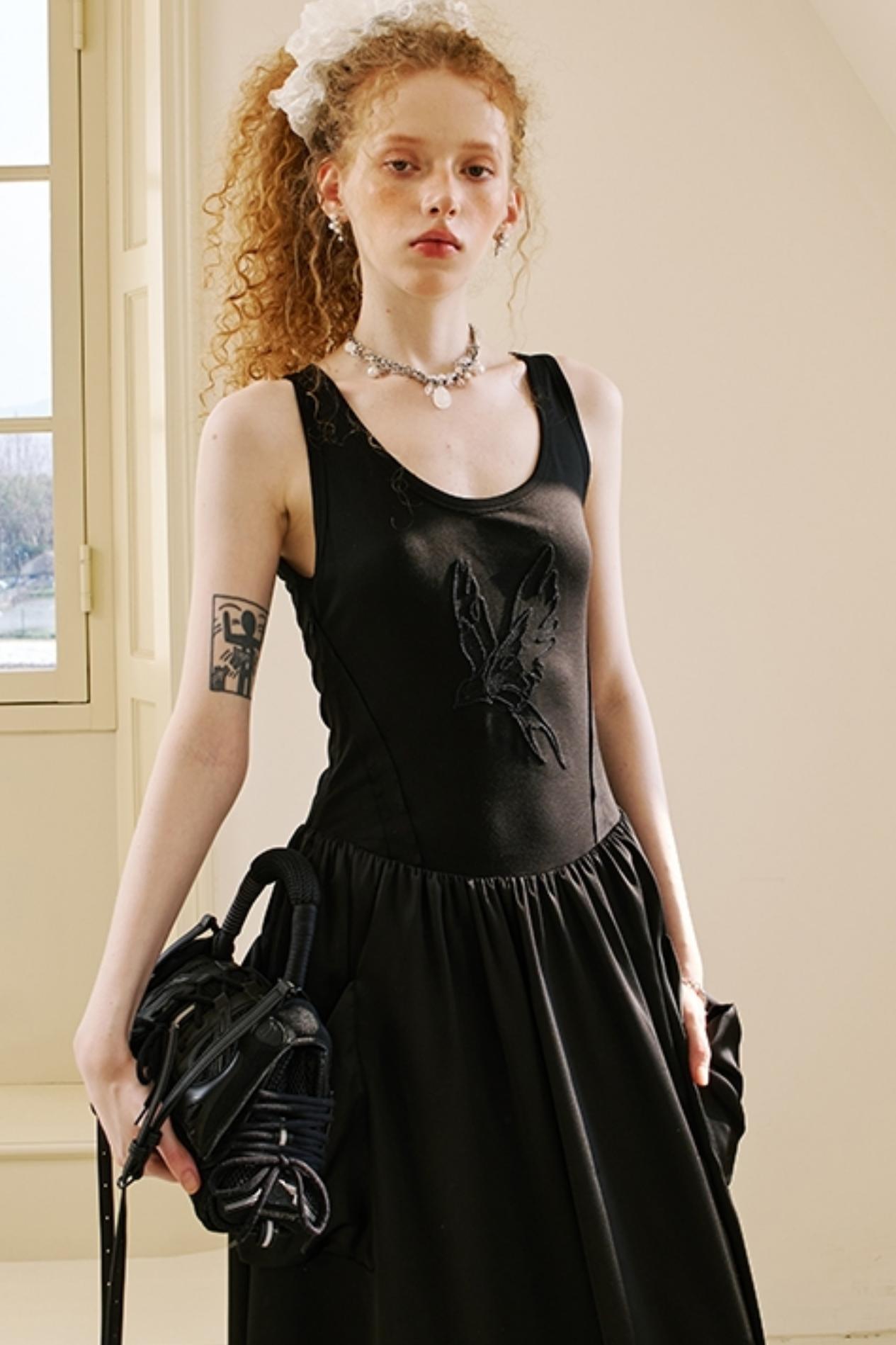 Swallow Embroidered Summer Dress