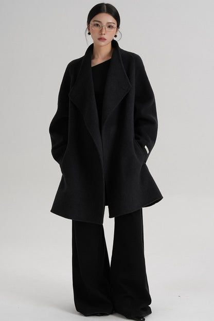 Cross-Body Wool Coat