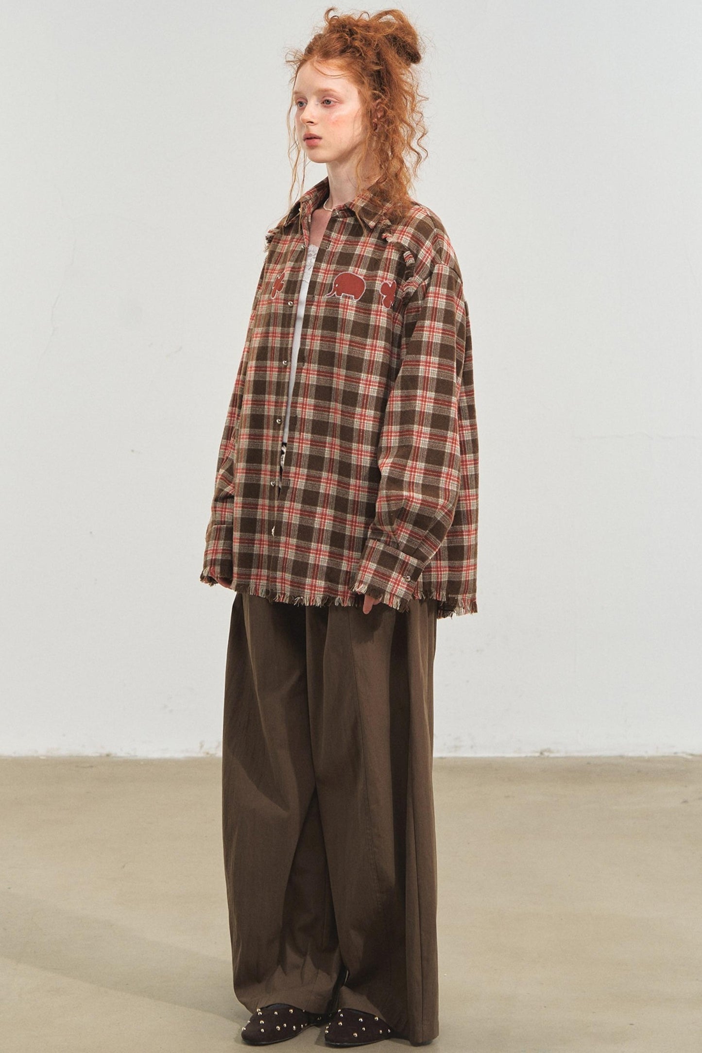 Plaid Collar Sweater Set-Up