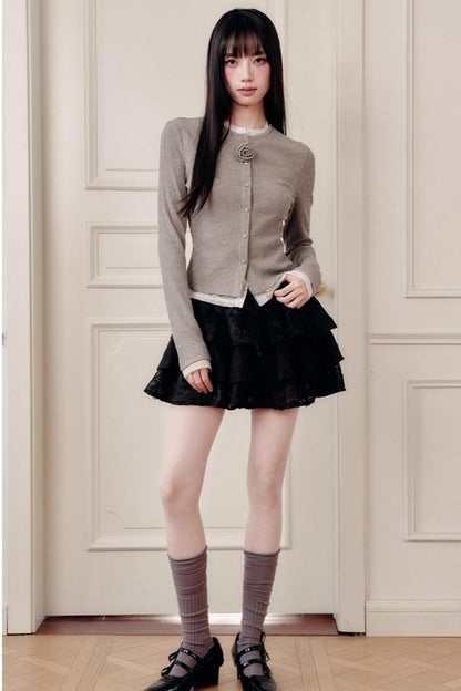 Flower Knit Cardigan