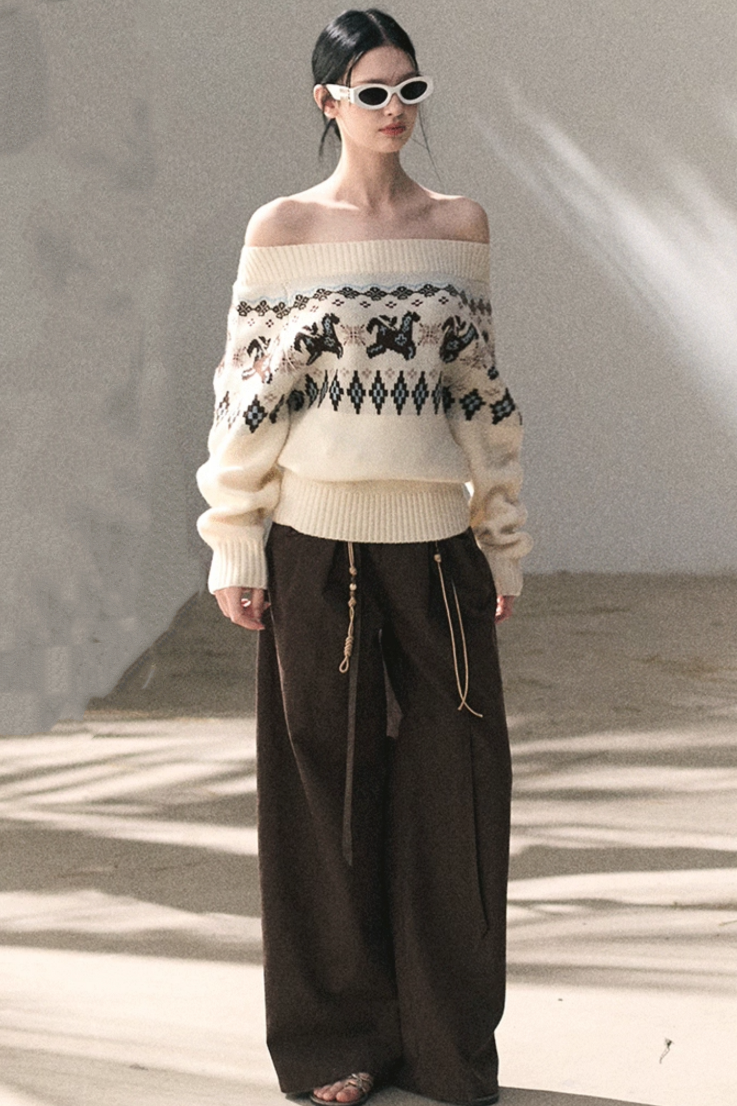 Sheep Wool Fair Isle Sweater