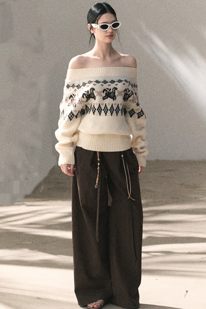 Sheep Wool Fair Isle Sweater