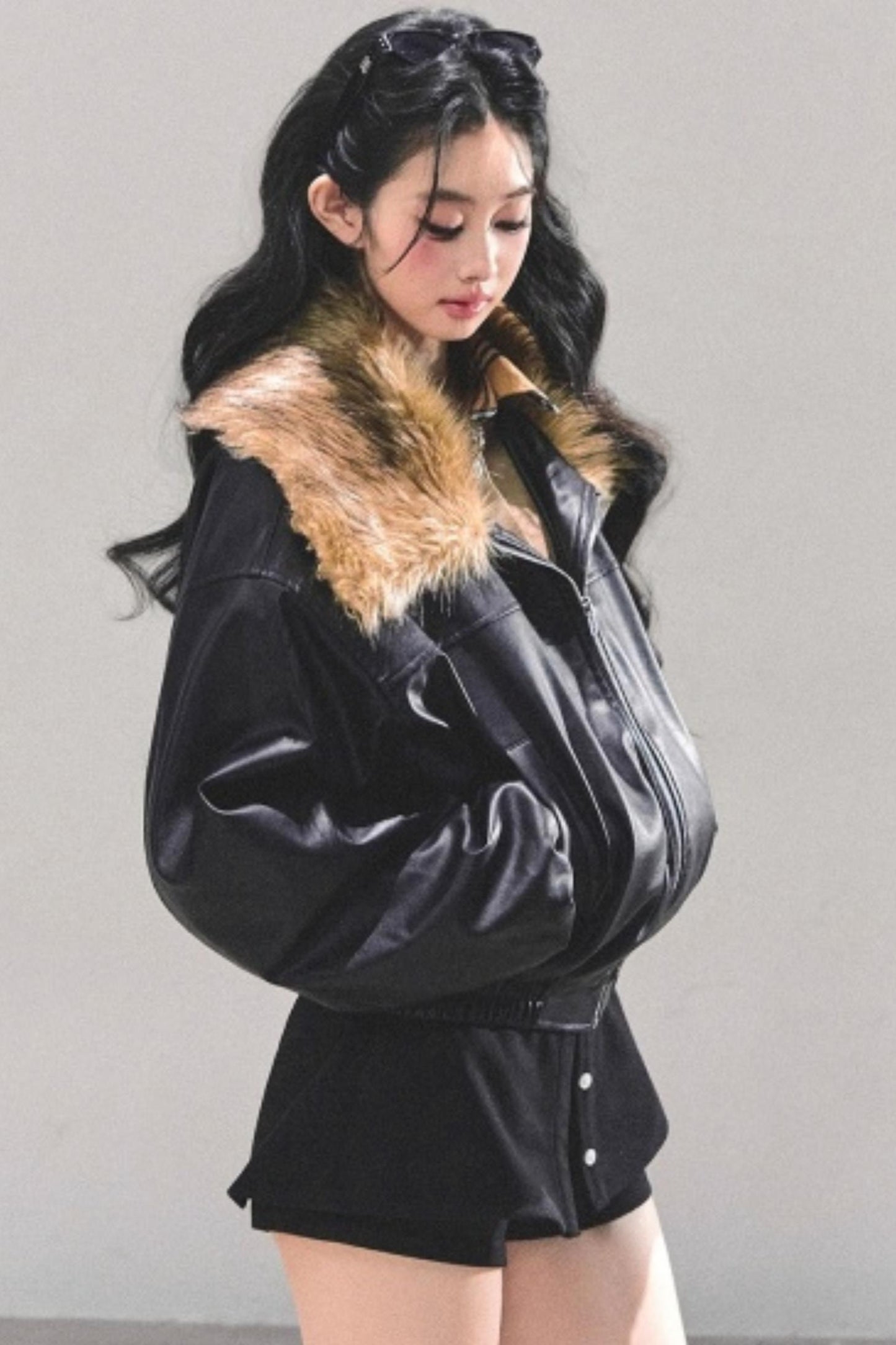 Fake Two Korean Long-Sleeve Knit Top