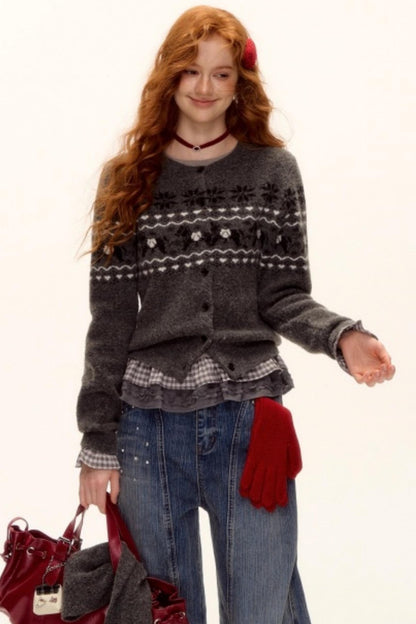 Fair Isle Wool Cardigan Set-Up