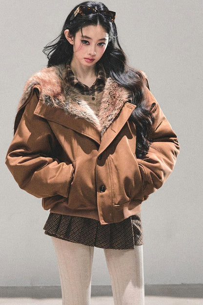 Hepburn-Style Quilted Winter Coat