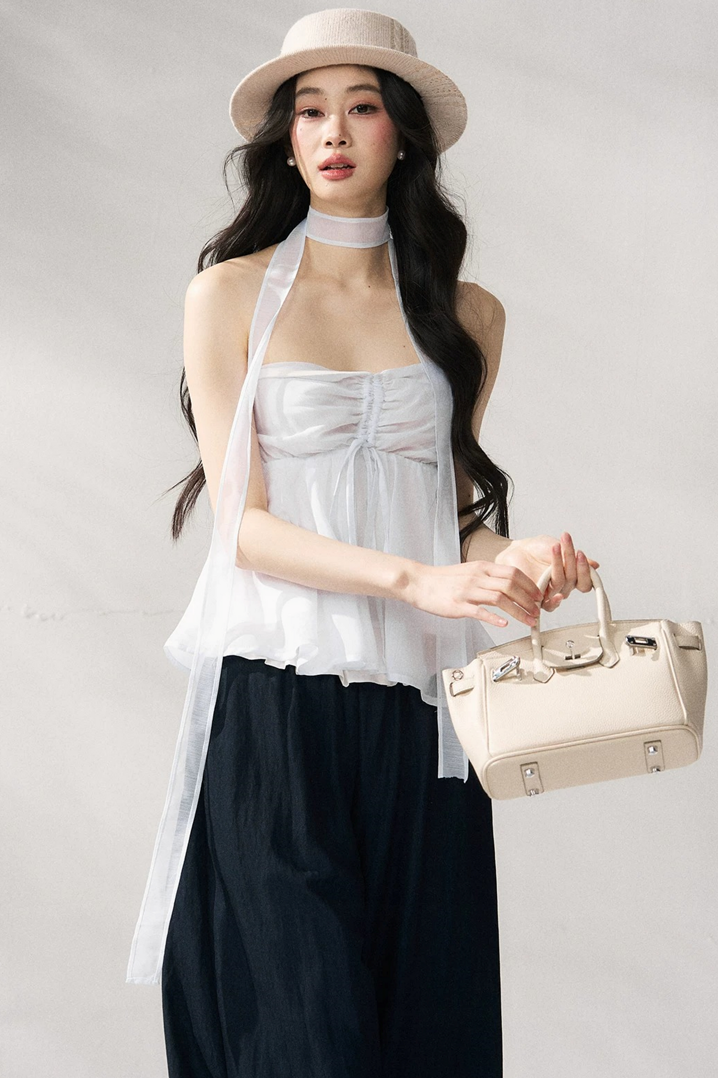 Two-Tone Halter Tube Top