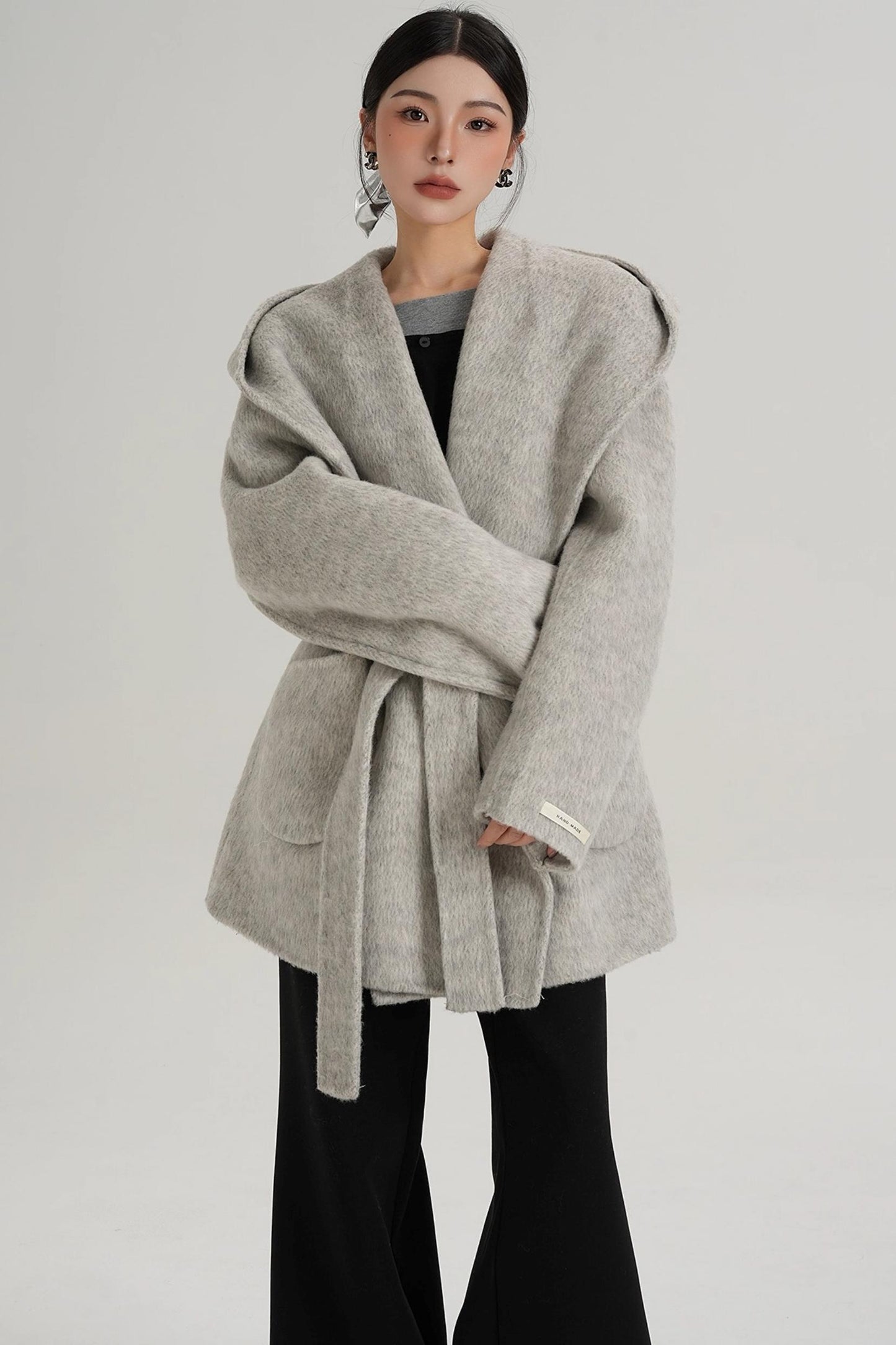 Autumn Hooded Woolen Coat