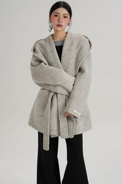 Autumn Hooded Woolen Coat