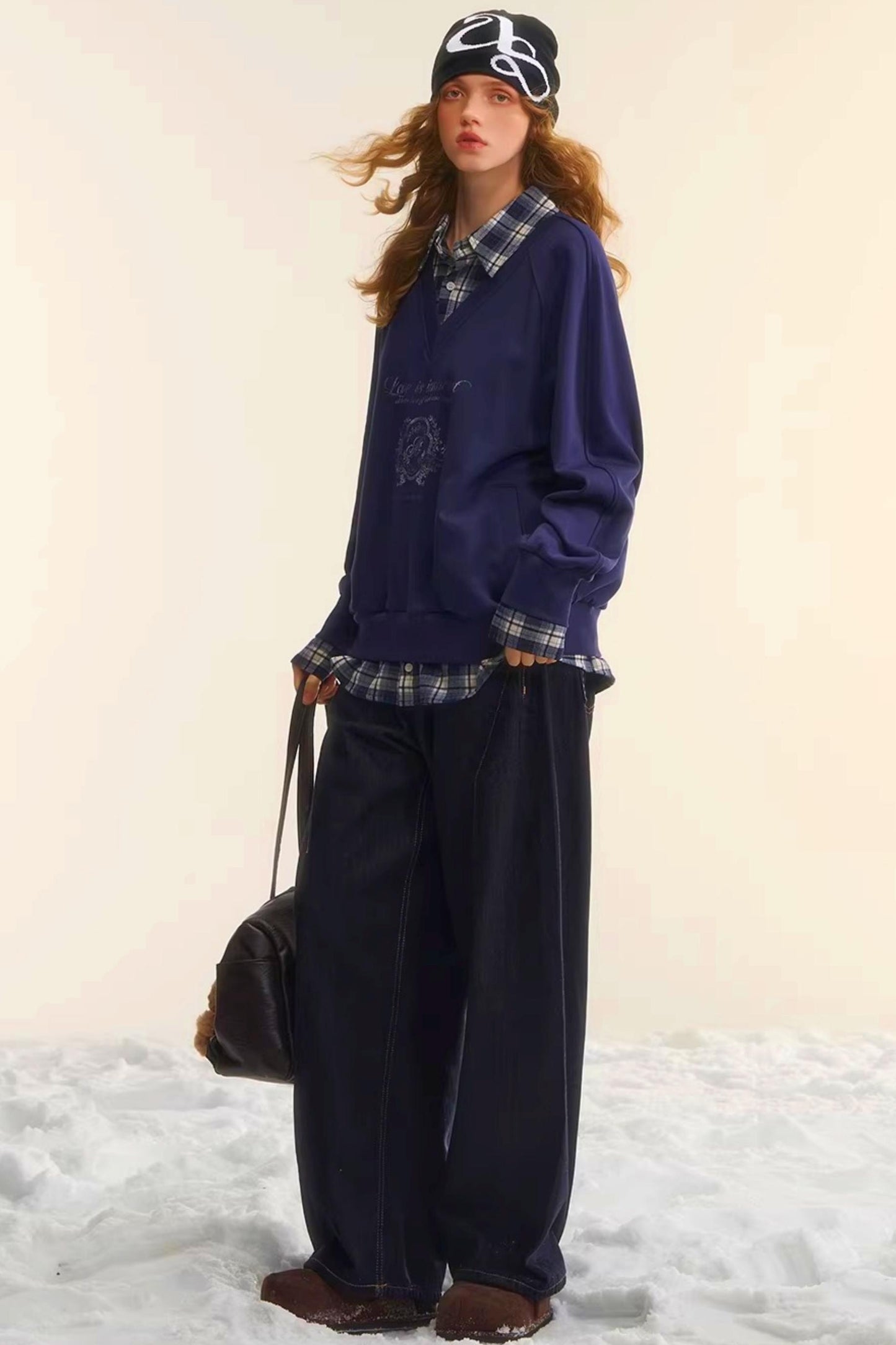 Brushed Distressed Retro Jeans