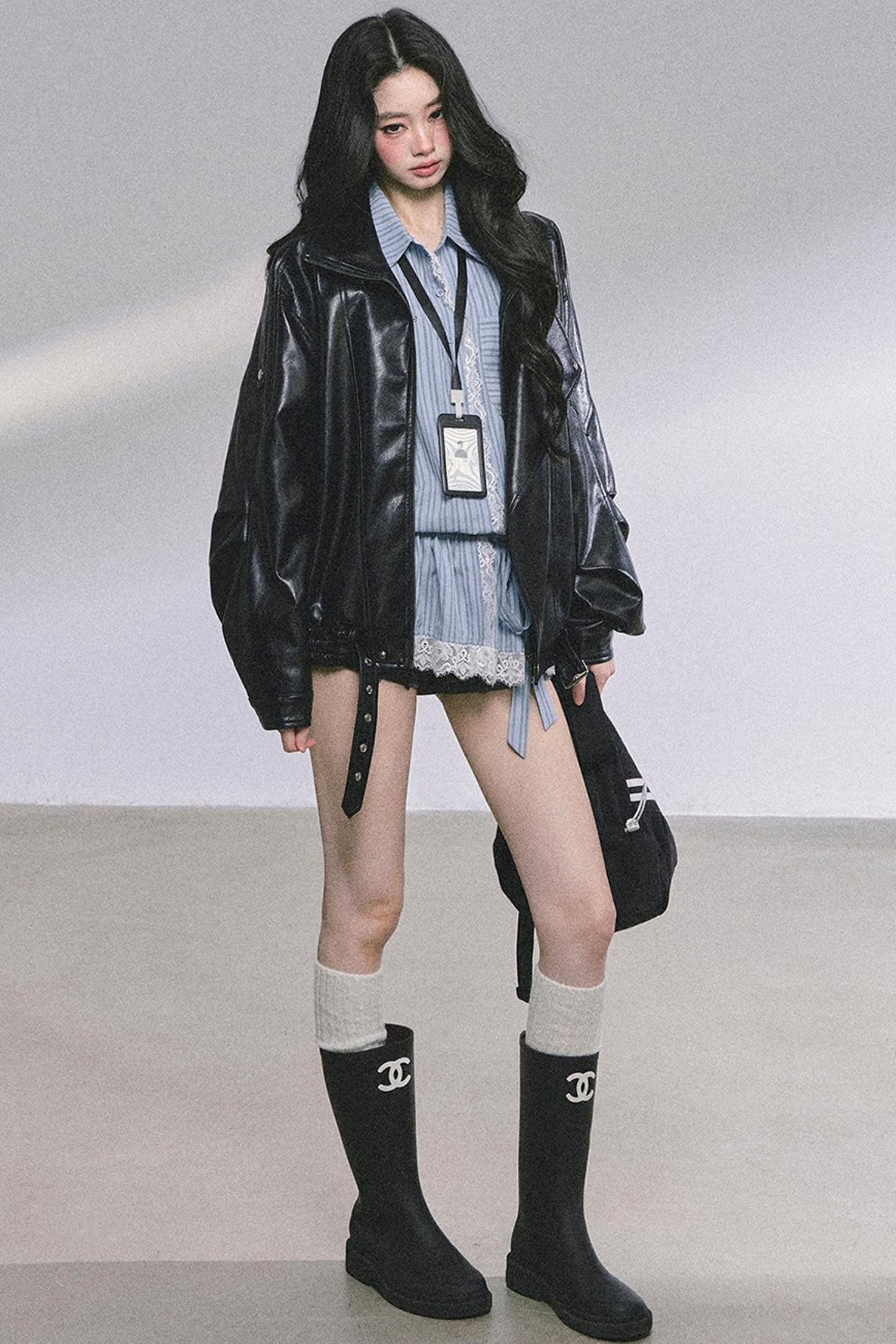 French Lace Stripe Shirt Set-Up