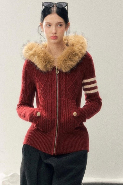 Winter Hooded Knit Sweater