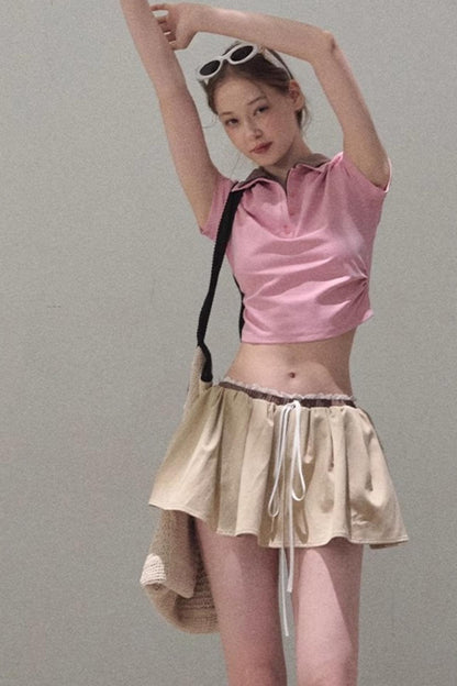 Vintage Lace Poncho Polo Skirt Set-Up