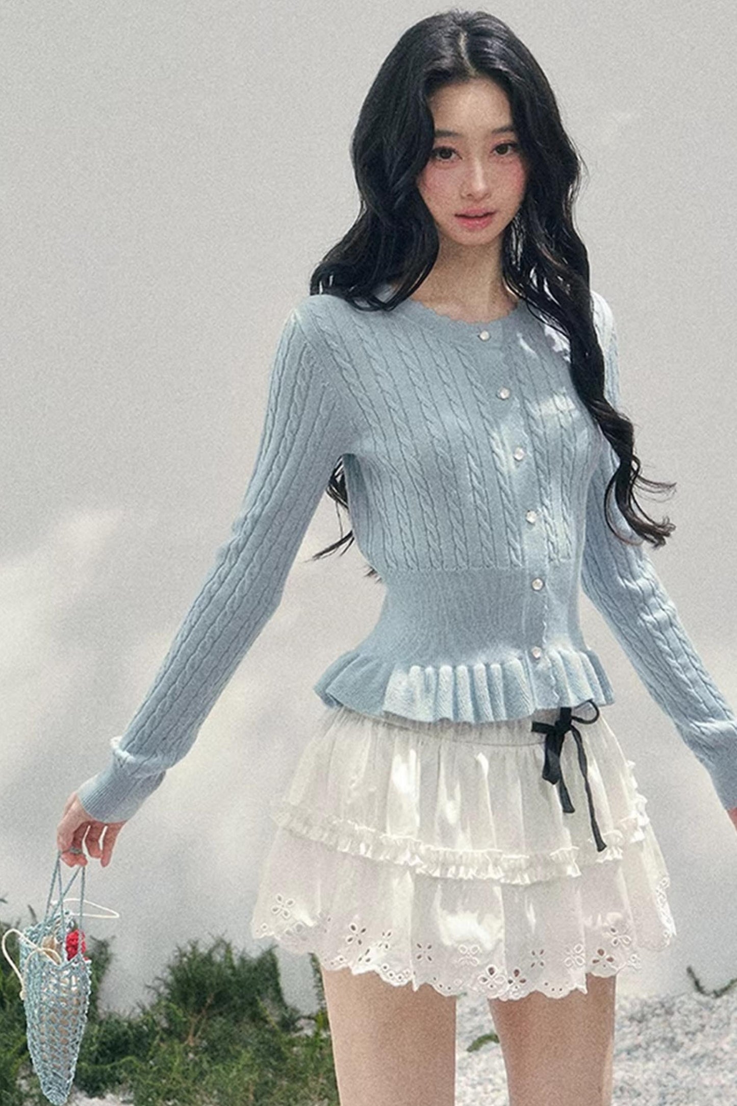 Pearl Soft Ode Ruffle Sweater