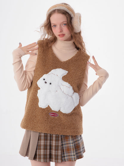 american retro rabbit sweater coat