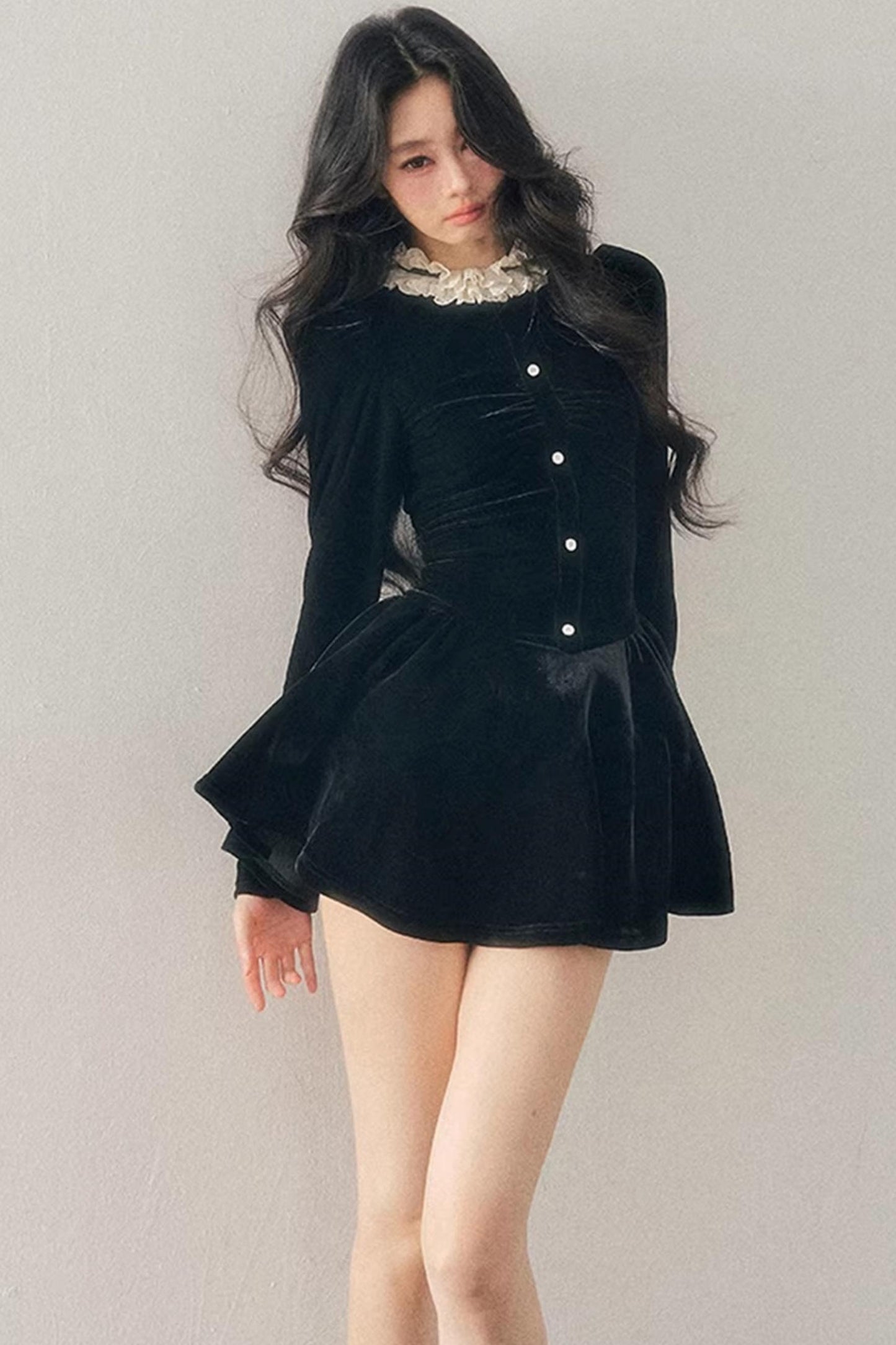 Ruffled Lace Winter Dress