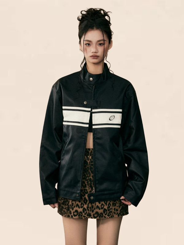 American Retro Leather Coat