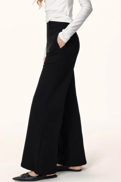 Black Knit Flared Pants