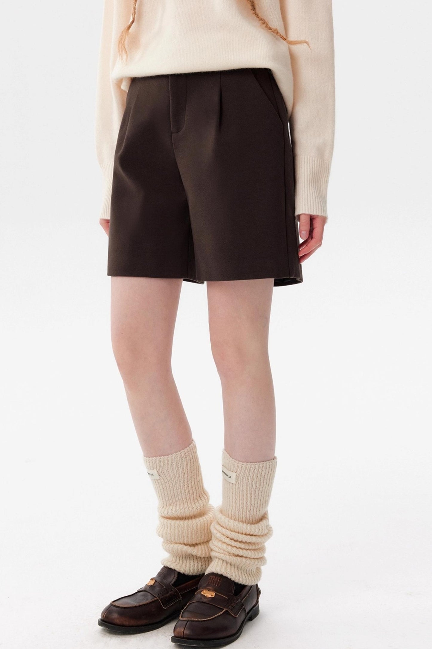 Retro Woolen Suit Shorts