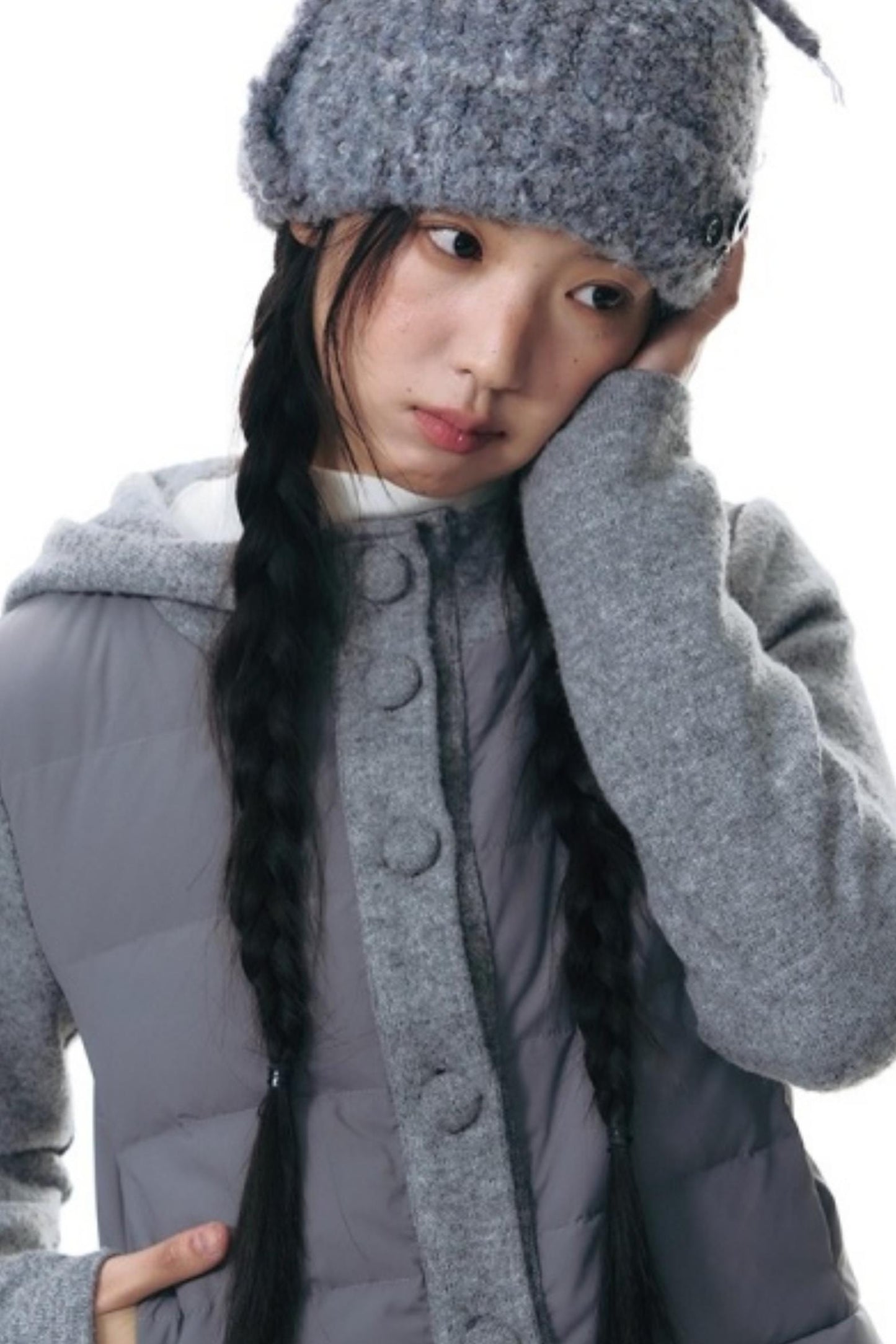 Patchwork Cropped Down Jacket