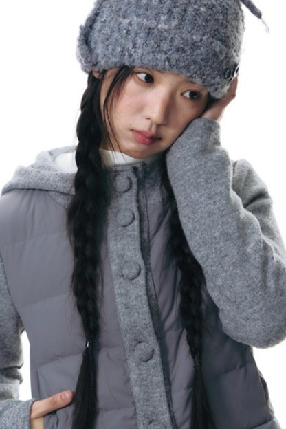 Patchwork Cropped Down Jacket