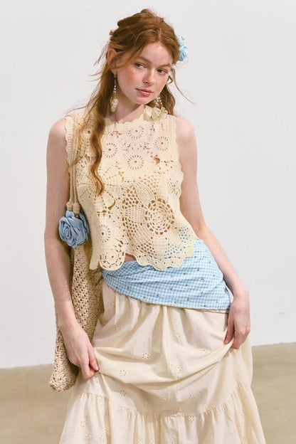 Bohemian Floral Crochet Skirt Set-Up