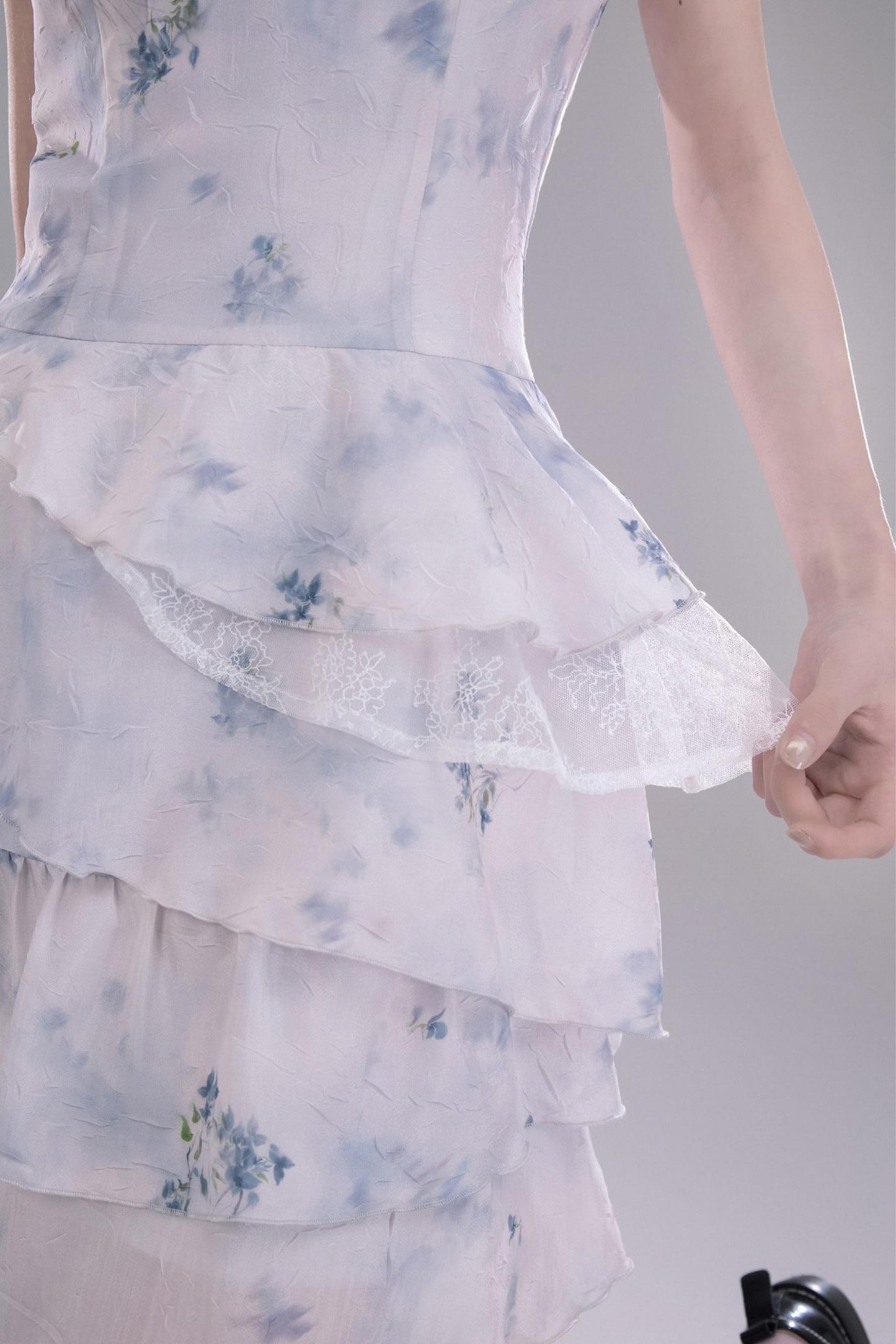 Fluid Floral Cascade Dress