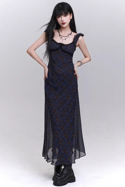 Butterfly Floral Halter Dress