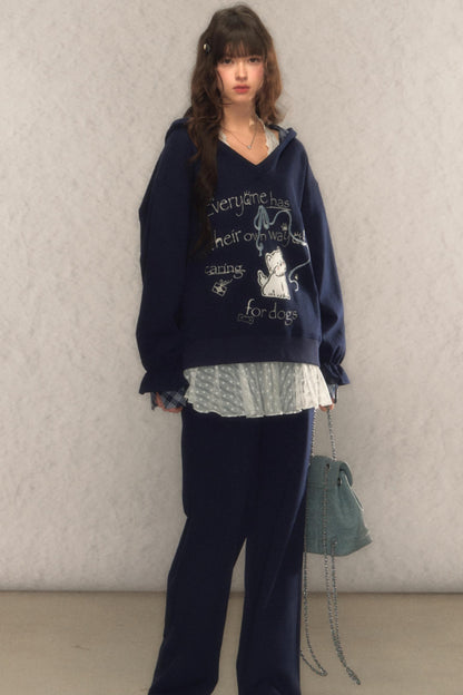 Designer Bootcut Track Pants Set-Up