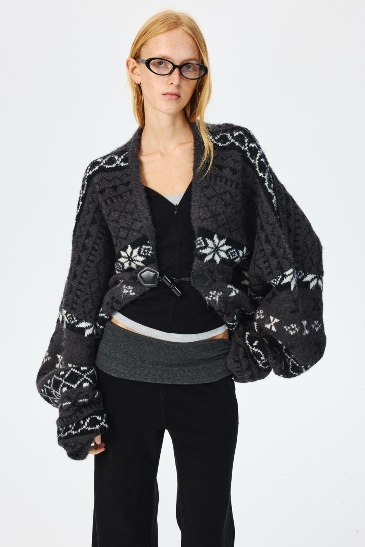 Winter Wool Fair Isle Sweater & Scarf Set-Up