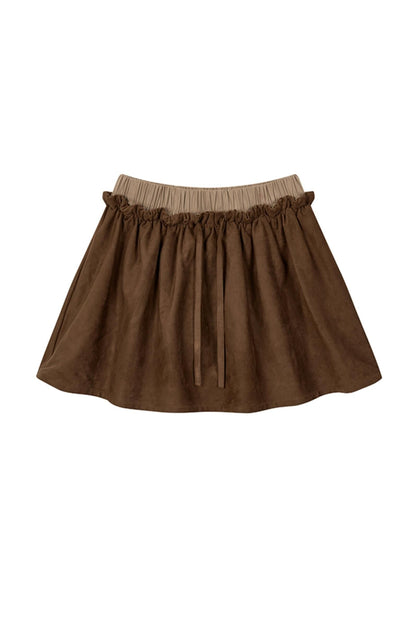 Retro Cowhide Velvet Skirt Set-Up