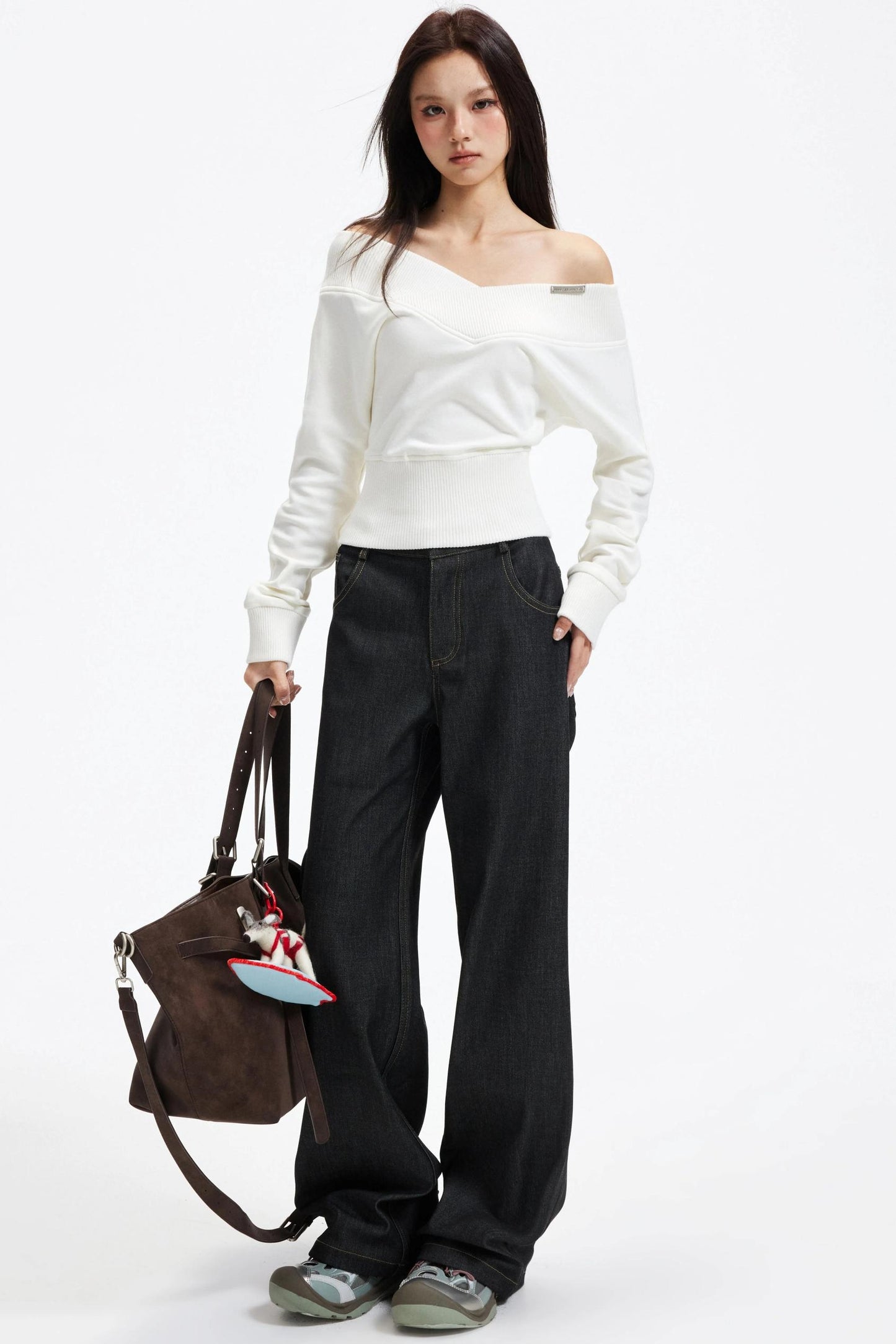 American Retro Off-Shoulder Sweater