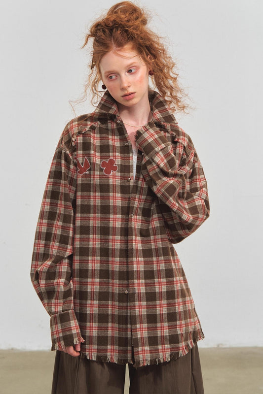 Fun Fringe Plaid Shirt