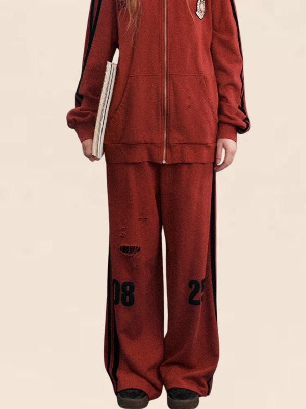 American Retro Striped Casual Set -Up