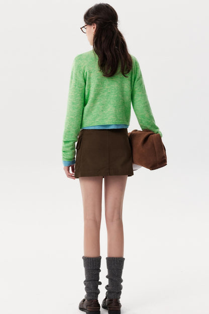 Retro Corduroy Simple A-Line Skirt