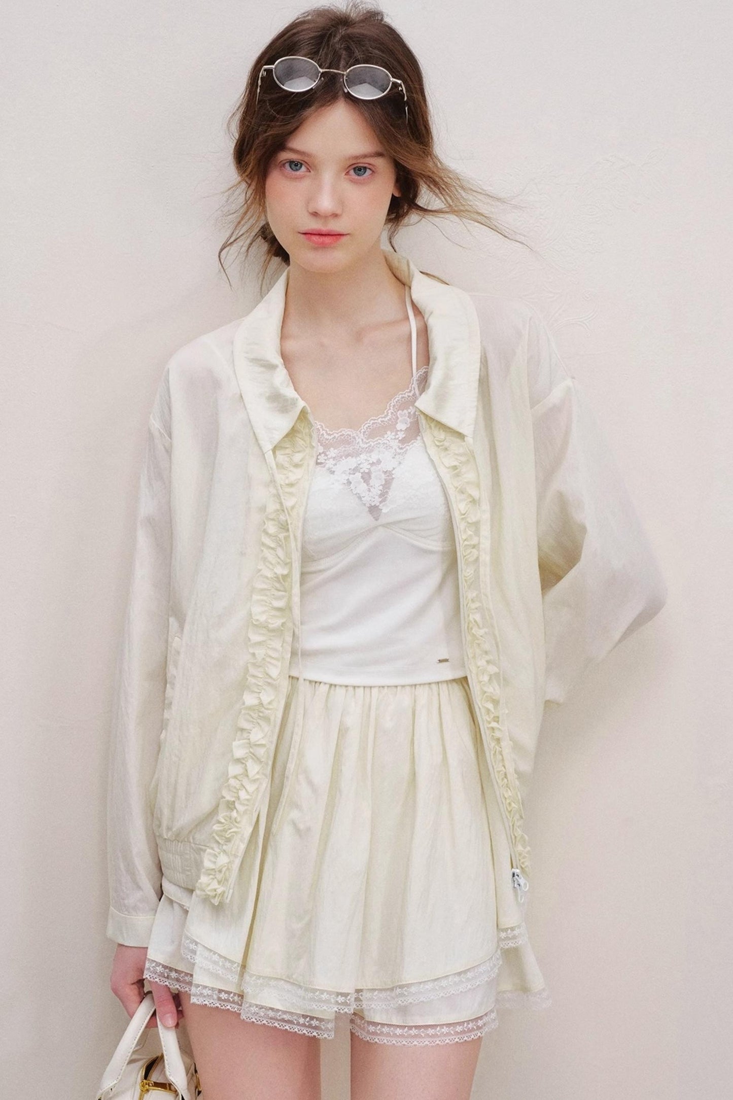 Tencel Drawstring Jacket Skirt Set-Up