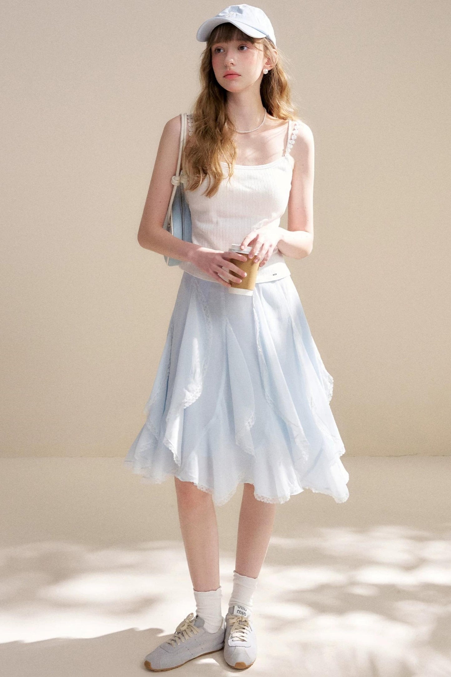 Irregular Ruffle Lace Skirt