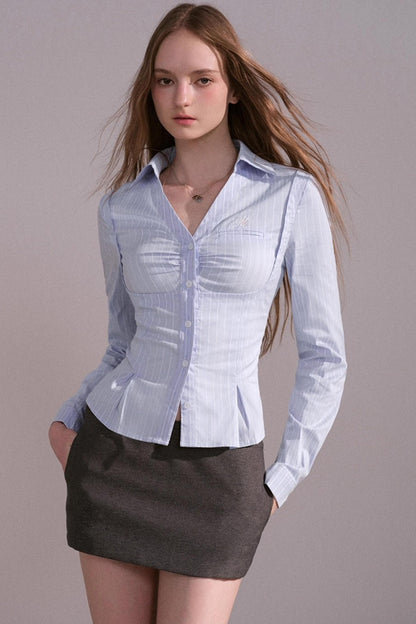 Slim Waist Back Strap Shirt