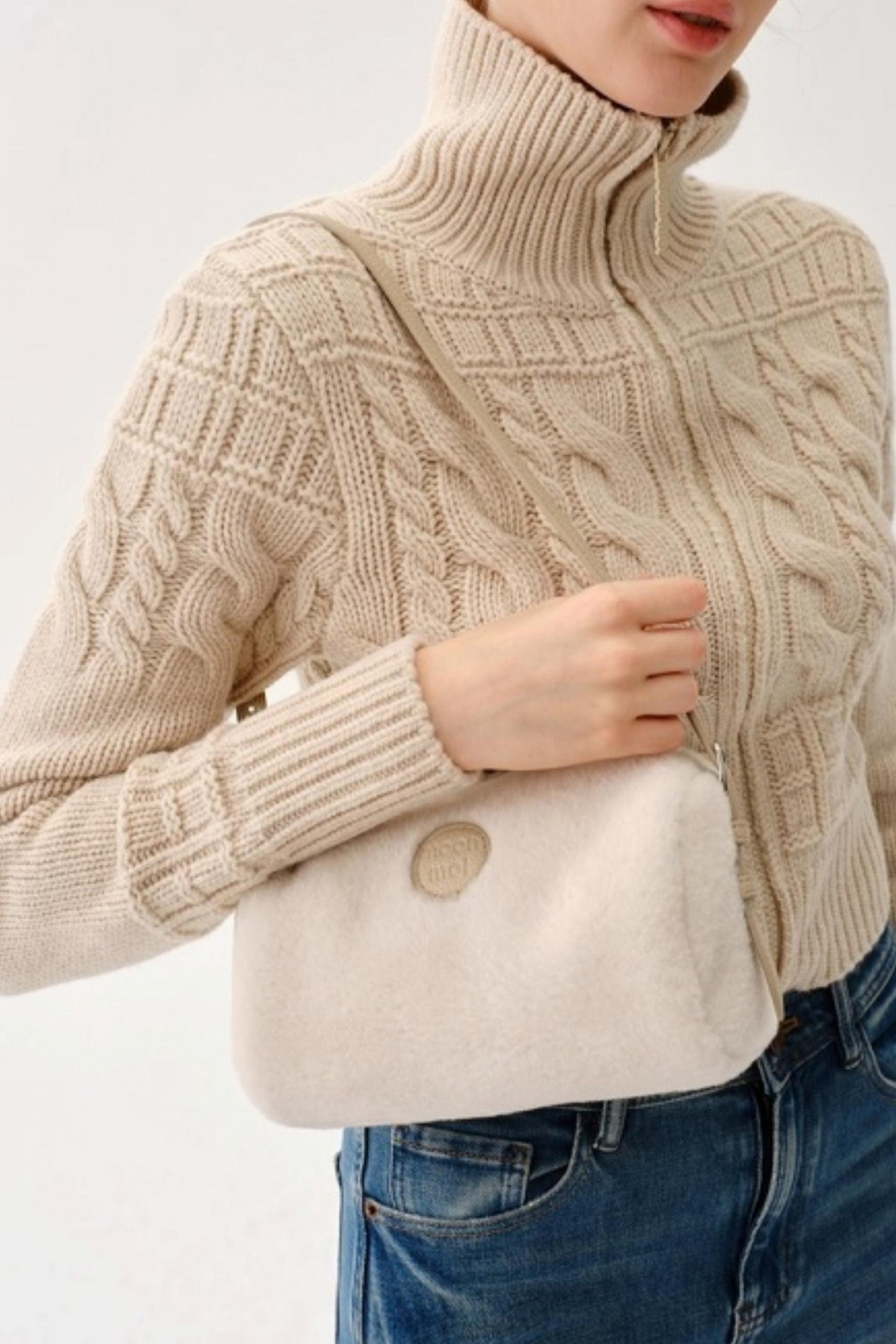 Plush Patchwork Leather Bag