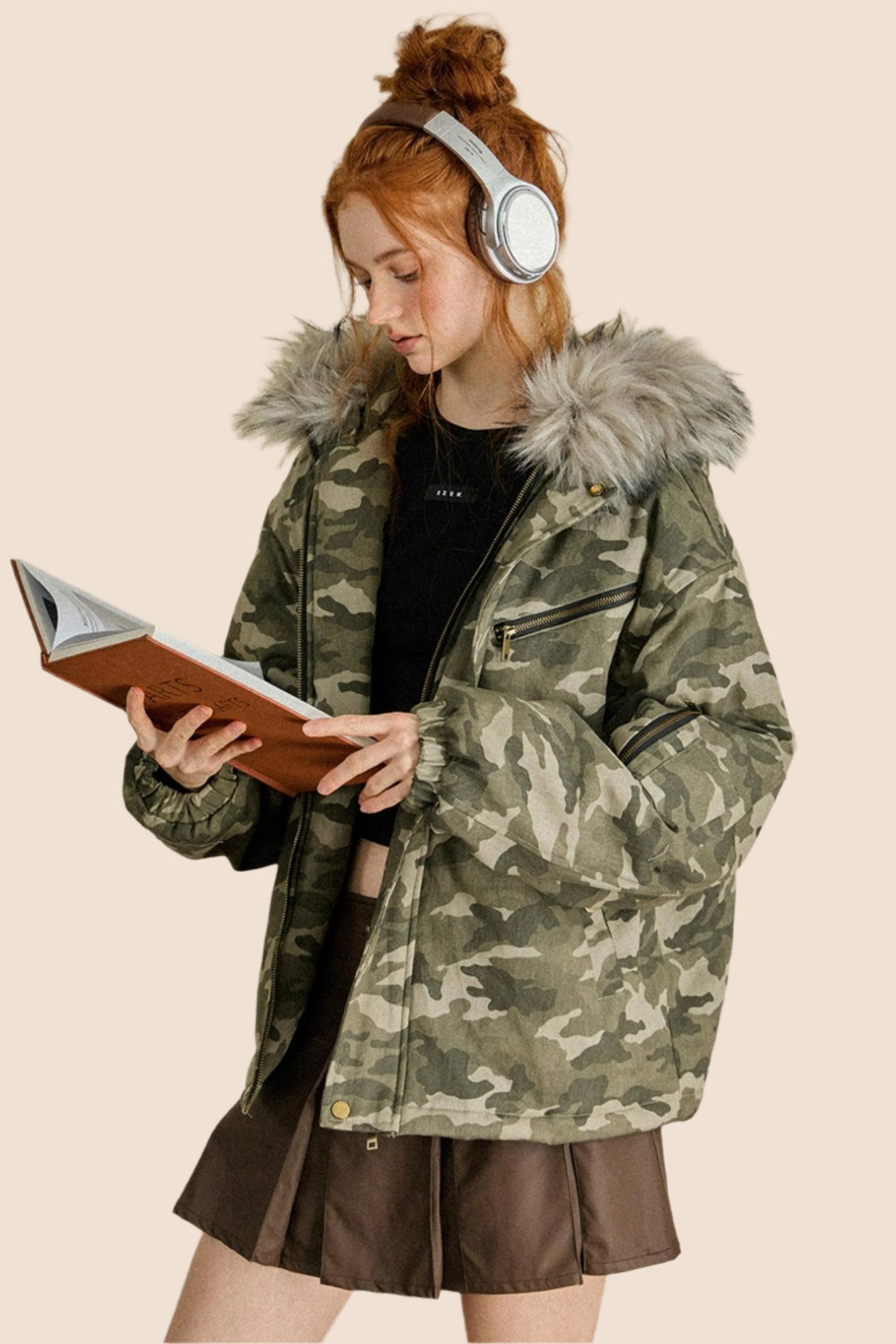 Retro Camouflage Hooded Cotton Jacket