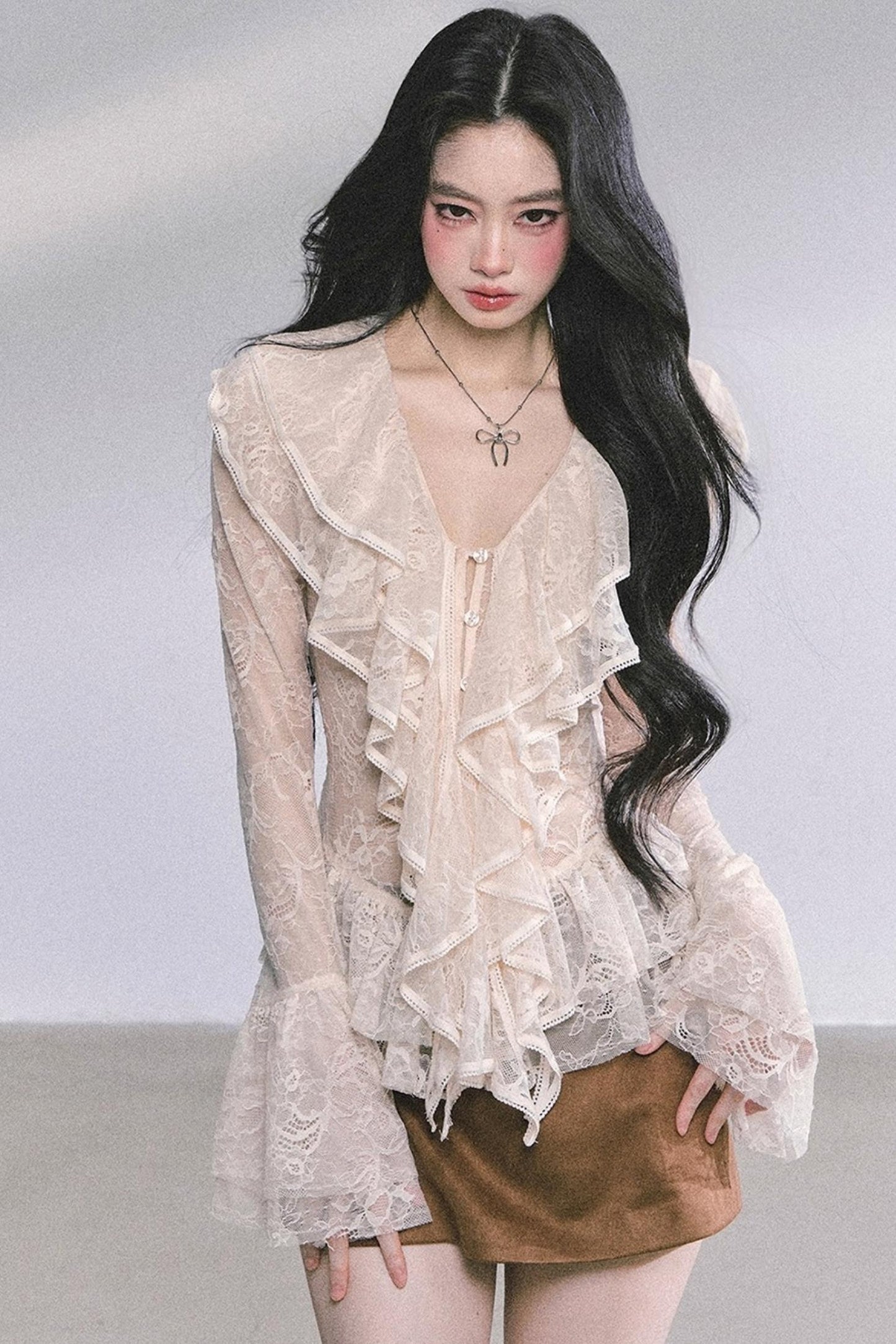 Coffee Shade Long Sleeve Top