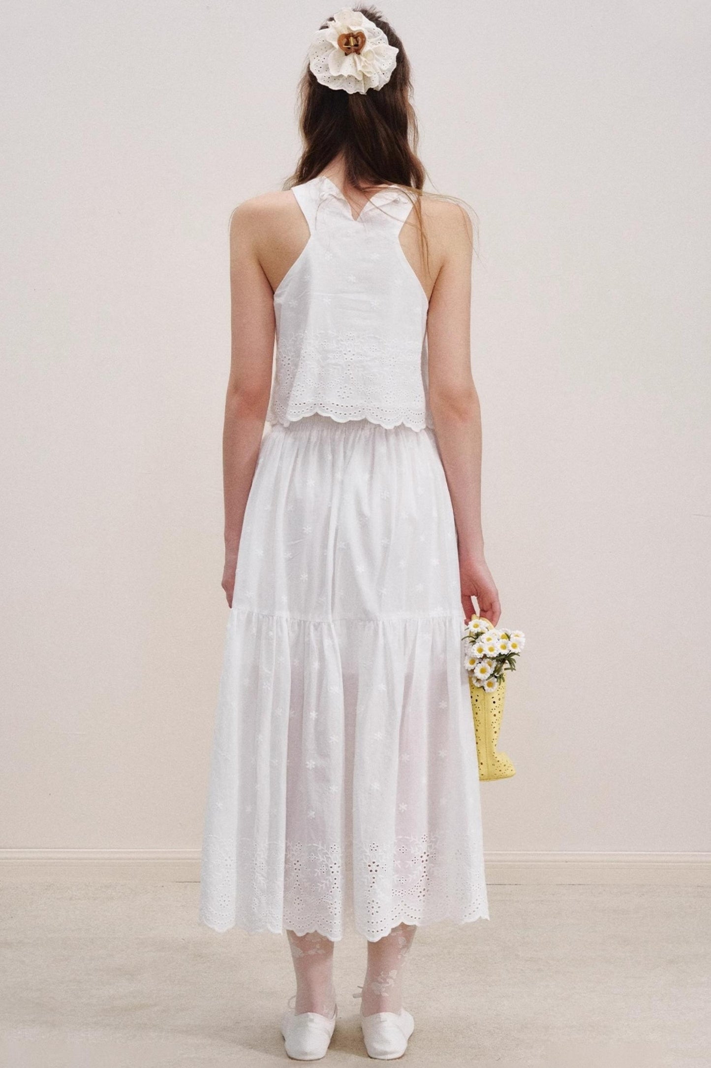 White Lace Halter Vest