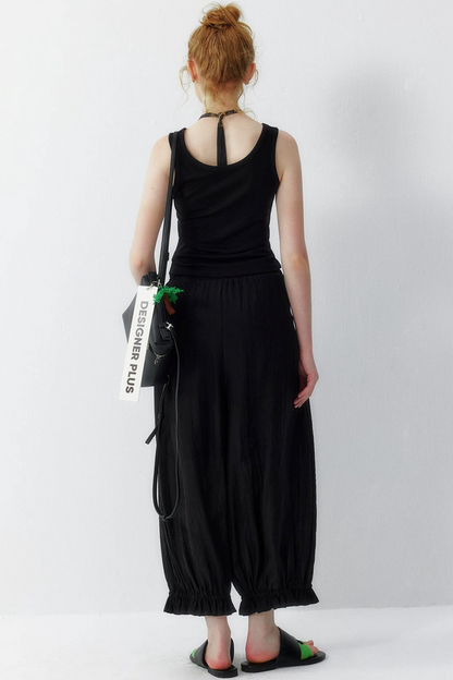 Lyocell Wide Leg Lantern Pants